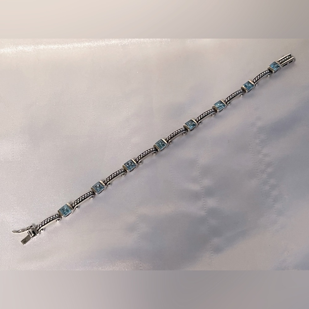 Sterling Silver and Blue Gemstone Bracelet